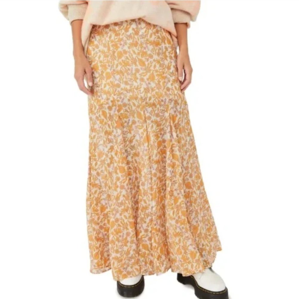 Free People Lilith Floral Print Maxi Skirt Size 2